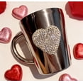 thumbnail image 5 of Diamond-Set Heart-Shaped Water Cup, Practical And Beautiful Family Mug with Sparkling Details, Perfect for Daily Use and Gifting, Adds to Coffee, Tea, and Beverage Time, Silver, 1pcs, 5 of 16