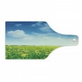 thumbnail image 1 of Yellow and Blue Cutting Board, Summer Daisy Flower Field Environment Refreshing Grassland Growth, Tempered Glass Cutting and Serving Board, Wine Bottle Shape, Green Blue Yellow, by Ambesonne, 1 of 1