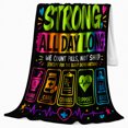 thumbnail image 2 of Pharmacy Strong Motivational Quote Pill Icons, Festive Holiday Scene, Warm Flannel Blanket for Living Room and Reading Nook, Art Lovers Christmas Gift, Festive Home Decor, 2 of 9