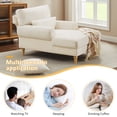 thumbnail image 5 of Condemo Modern Linen Fabric Indoor Chaise Lounge Chair for Bedroom, Living Room, Office, Beige White, 5 of 7