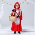 thumbnail image 2 of 2DXuixsh Robe pour Enfants Mignonne Fille 3 Pcs Halloween Little Red Riding Hood Ensemble Vêtements de Performance Robes de Demoiselle d'Honneur pour Mariage Fête Performance Rouge Taille m, 2 of 9