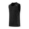 thumbnail image 5 of SSAAVKUY Deals Mens Sleeveless Tank Tops Workout Cut Off Shirts Muscle Gym T Shirts Round Neck Solid Color Quick Drying Sports Top Black XXL, 5 of 5