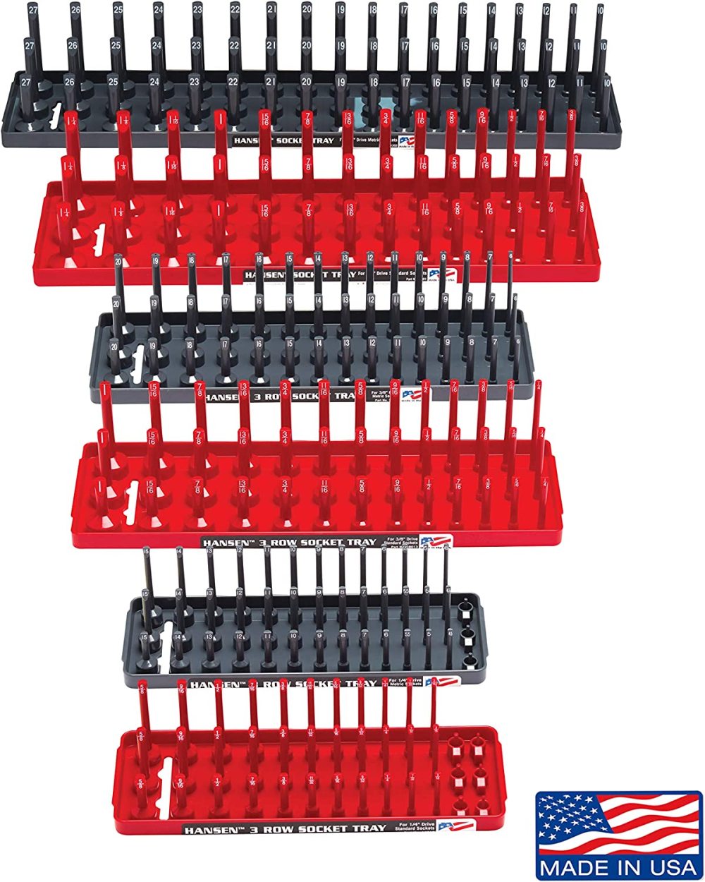 RovKeav Socket Organizer Trays SAE & Metric Socket Holder 1/4Inch