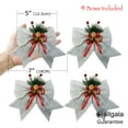 thumbnail image 2 of Allgala Christmas Decorative Bows for Wreath Garland Treetopper Christmas Tree (05" Med Silver 4-PK)-XBW93023, 2 of 2