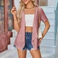 thumbnail image 5 of Feancey Lightweight Cardigans for Women Short Sleeve Casual Eyelet Blazers Solid Color Trendy Open Front Cardigan Jackets with Pockets Hot Pink XXL, 5 of 7