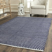 SAFAVIEH Boston Angelica Diamond Trellis Cotton Area Rug, Navy, 9' x 12'