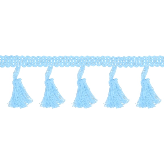 Uxcell 10 Yards Tassel Fringe Trim, 1.8 Inch Tassels Fringe Lace Trim Ribbon Trimming Sewing Fringe Trim for Sewing Crafts Home Decor Clothing Bedding Curtains, Sky Blue