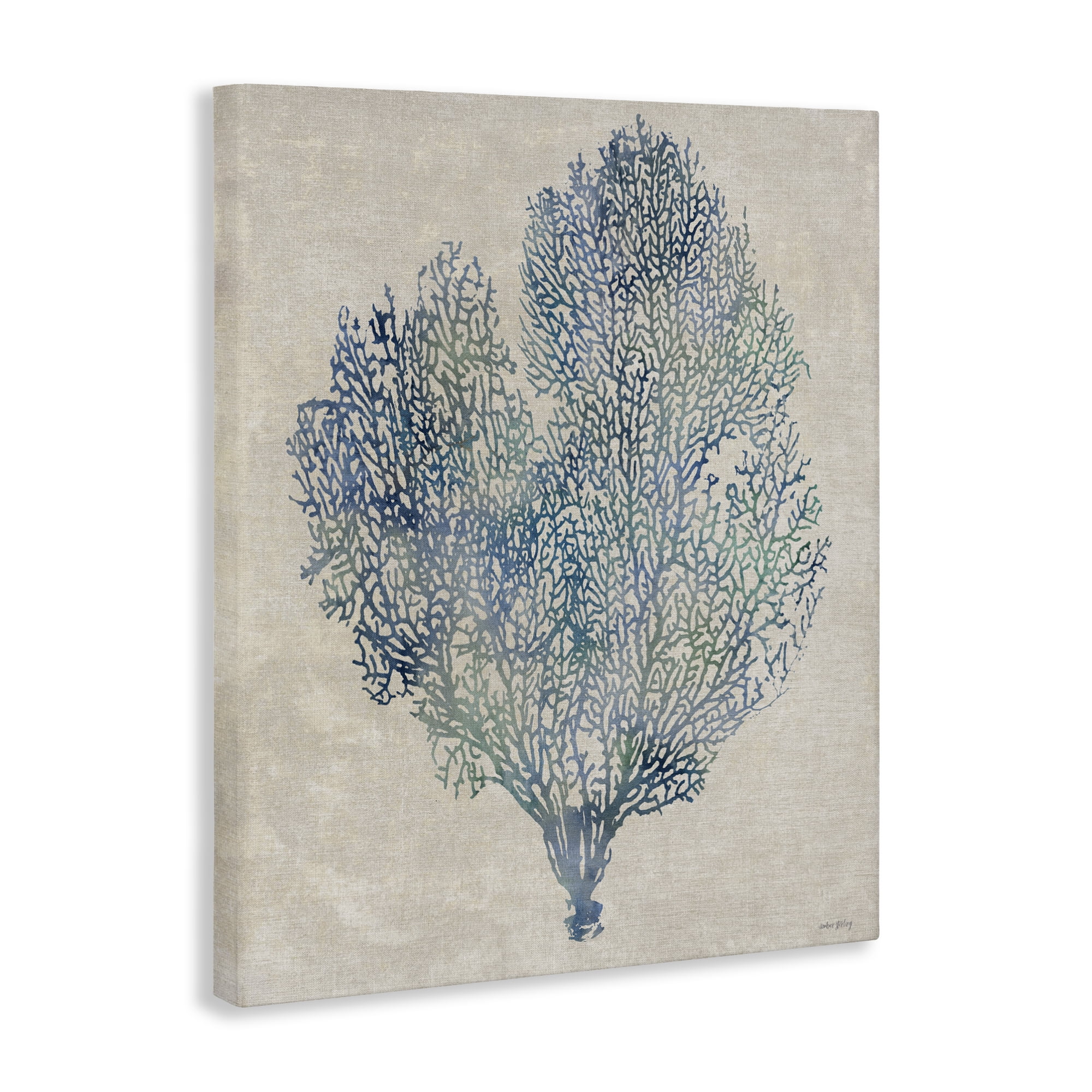 Stupell Industries Fan Coral in Blue & Green Canvas Wall Art, design by Amber Sterling