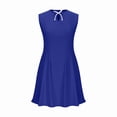 thumbnail image 7 of Trendy Dress Women's Fashion Sleeveless Slim Round Neck Bow Dress Sleeveless Round Neck Dress Blue XXL, 7 of 7
