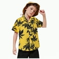 thumbnail image 3 of Xudanell Boys Button Down Shirt Holiday Beach Floral Tops Button up Holiday Shirts for Teens Yellow 2-3 Years, 3 of 5
