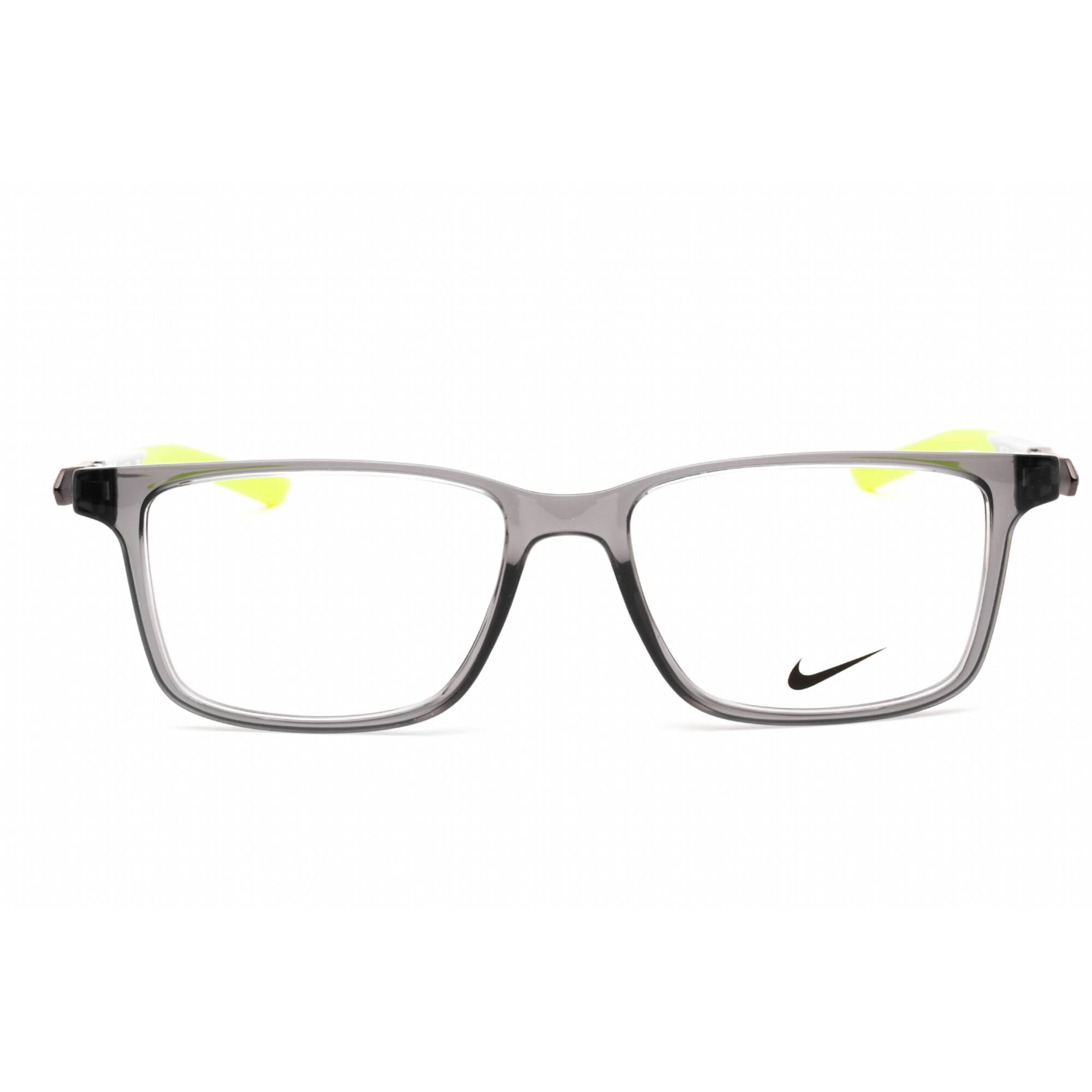 Nike Unisex Dark Grey Rectangular Vision Glasses with Clear Eye