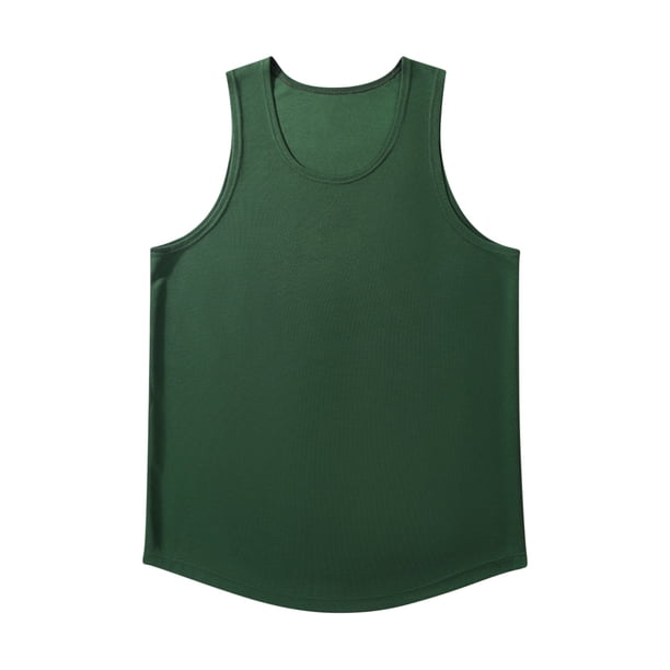 pstuiky Camiseta sin mangas para hombre, Camiseta deportiva de tirantes con cuello redondo, transpirable, informal, de color liso, para hombre Camisas para hombres m