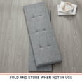thumbnail image 5 of Ornavo Home Foldable Tufted Linen Large Storage Ottoman Bench Foot Rest Stool/Seat - 15" x 43" x 15", 5 of 6