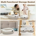 thumbnail image 7 of Dog Toy Basket, Toy Box and Bin for Dog Cat Storage, 13.5" X 11" X 5"(15L) Small Woven Rope Basket for Baby Storage, Closet, Living Room, White & Brown, 7 of 7
