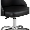 thumbnail image 2 of Yim 22 Inch Adjustable Swivel Office Chair - Black Faux Leather - Chrome Base, 2 of 5