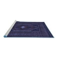 thumbnail image 2 of Ahgly Company Machine Washable Indoor Square Persian Blue Traditional Area Rugs, 8' Square, 2 of 4