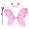 thumbnail image 1 of Disfraz de hada para niñas, disfraz de mariposa, disfraz de para , diadema con Rosa Yuyangstore Disfraz de ala de hada, 1 of 8