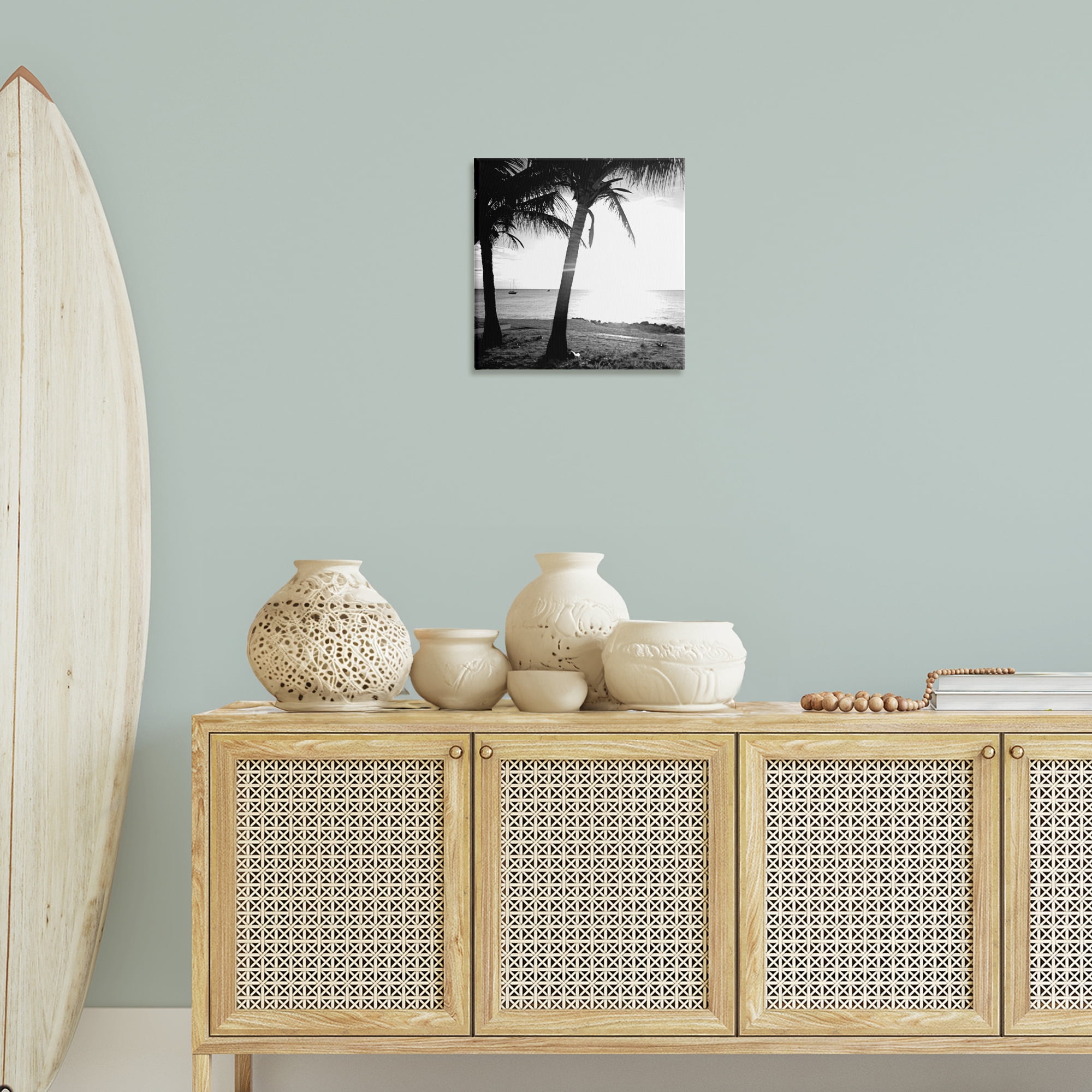 Stupell Industries Palm Tree Silhouettes Coastal Photography Gallery Wrapped Canvas Art Print Wall Art, 17 x 17