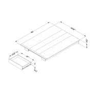 South Shore Tao Platform Bed with Drawer, Fall Oak