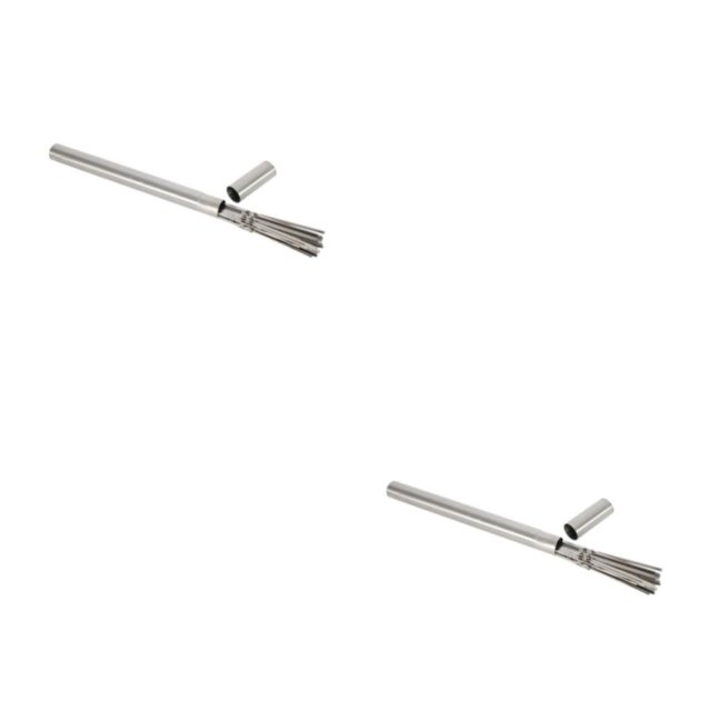 Advancent Pinchos para barbacoa, parrilla plana, herramientas de Camping, tenedores de acero inoxidable, aguja para barbacoa al aire libre para 1 Caja/10 Brochetas 2Conjunto