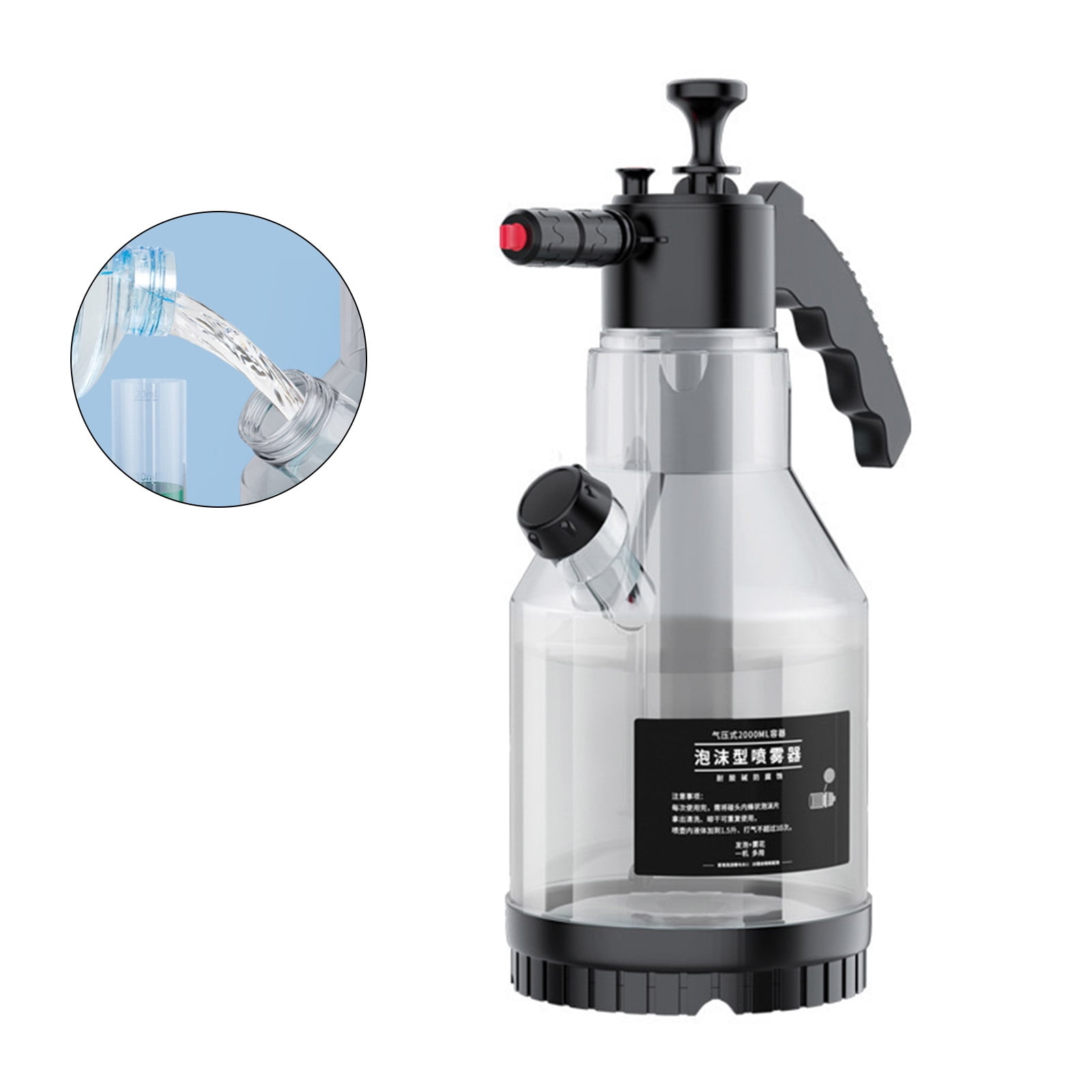 BELOWSYALER 2Liters Pumps Foam Sprayer, 0.5 Gallon Car Wash Sprayer, Foaming Pumps Sprayer,Hand Pressurized Soap Sprayer for Home
