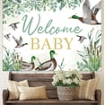 thumbnail image 3 of Duck Hunting Baby Shower Decorations, 7x5 ft Mallard Duck Welcome Baby Backdrop Banner Sign Photography Background Photo Studio Props for Duck Baby Shower Party Supplies, 3 of 6