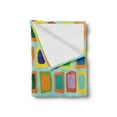 thumbnail image 2 of Colorful Soft Flannel Fleece Blanket, Modern Abstract Illustration with Various Uneven and Deformed Rectangular Shapes, Cozy Plush for Indoor and Outdoor Use, 60" x 80", Multicolor, by Ambesonne, 2 of 5