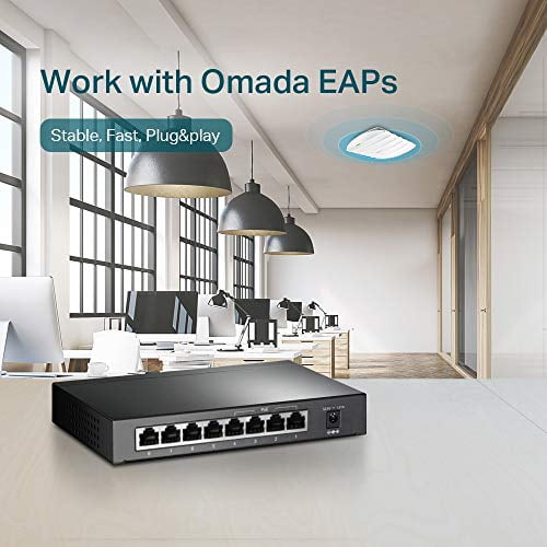 TP-LINK TL-SG1008P 8-Port Gigabit Desktop POE Switch with 4 PoE Ports - 8 Ports - 4 x POE - 4 x RJ-45 - 10/100/1000Base-T - Desktop