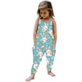 thumbnail image 2 of LRen Toddler Girls Kids Jumpsuit One Piece Floral Bunny Print Playsuit Strap Romper Summer Easter Family Matching Outfits Clothes, 2 of 4