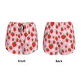 thumbnail image 3 of Fuzoiu Hand Drawn Strawberry Print Women's Athletic Shorts, Double-Layer Running Shorts with Pocket,Women's Workout Shorts for Yoga, Gym, and Workouts-X-Large, 3 of 7