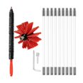 thumbnail image 2 of de herramientas de cepillo de limpieza de barrido de chimenea giratorio con 9 varillas flexibles de reforzado impulsadas por ángulo de pres Los 41cm Macarena cepillo de chimenea, 2 of 8