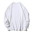 thumbnail image 3 of BXINGOHAI Men's Cotton Sweatshirt Basic Solid Breathable Pullover Shirts Lightweight Crew Neck Long Sleeve Bottoming Sweatshirts Today Deals White,XXL, 3 of 3