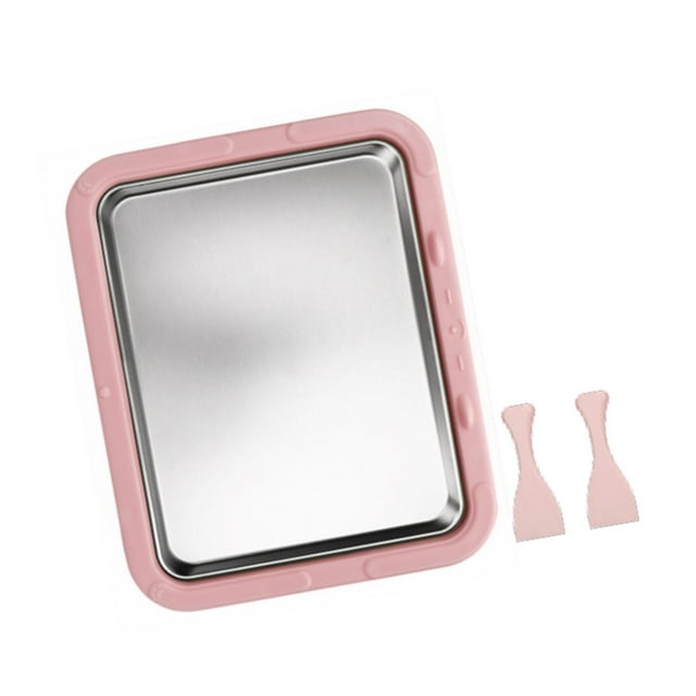 DOLITY Machine à Crème Glacée Bricolage Amusante Activités Familiales Multifonctionnelle Assiette Froide Instantanée Rose