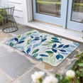 thumbnail image 2 of Navy Blue Leaves Doormat Outdoor Entrance 18"x30", Green Summer Botanical Absorb Moisture Dirt Door Mats, Non-Slip Rubber Backing Floor Mats Indoor, Low-Profile Front Door Rugs, 2 of 9