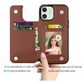 thumbnail image 3 of iPhone 12 Pro / iPhone 12 Wallet Case, iPhone 12 PU Leather Case, Njjex PU Leather Slim Folio Flip Kickstand Shockproof Cards Holder Wallet Case Cover -Brown, 3 of 11