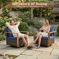 thumbnail image 5 of Luxury 5 Pieces Patio Furniture Sets with 50000BTU Propane Fire Pit Table,Outdoor Deep Seating Conversation Set with 4 Swivel Glider Patio Chair for Porch Backyard Balcony, 5 of 15