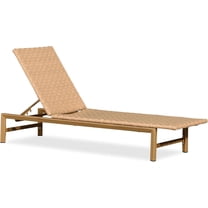 PURPLE LEAF Patio Chaise Lounge Rattan Chair Outdoor Pool Adjustable Recliner Wicker Lounger for Outside Woven Furniture Tanning Poolside Lounger Slate ,Light Brown