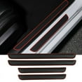 thumbnail image 3 of 4x Black Rubber Car Door Scuff Sill Cover Panel Step Protector Trim Accessories, 3 of 6