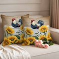 thumbnail image 2 of Farmhouse Pillow Covers 2 Pack Chicken in The Bathtub Sunflowers Floral Wood Grain Pillowcase Waterproof Outdoor Throw Pillow Cover for Patio Garden Square Cushion 24”x24”, 2 of 9