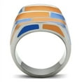 thumbnail image 3 of Luxe Jewelry Designs Women's Stainless Steel Tapered Ring with Orange and Blue Epoxy - Size 6 (Pack, 3 of 4