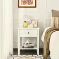 thumbnail image 2 of Costway End Table Nightstand Storage Display Drawer Shelf Beside Bedroom White, 2 of 11