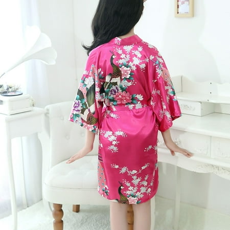 

Juebong Baby Boys Girls Coats Clearance Toddler Baby Kid Girls Floral Silk Satin Kimono Robes Bathrobe Sleepwear Clothes