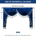 thumbnail image 7 of VOGOL Blue Velvet Kitchen Valance, Decorative Waterfall Curtain for Living Room Guest Room Windows, 59 inch Wide Rod Pocket, 1 Panel, 7 of 7