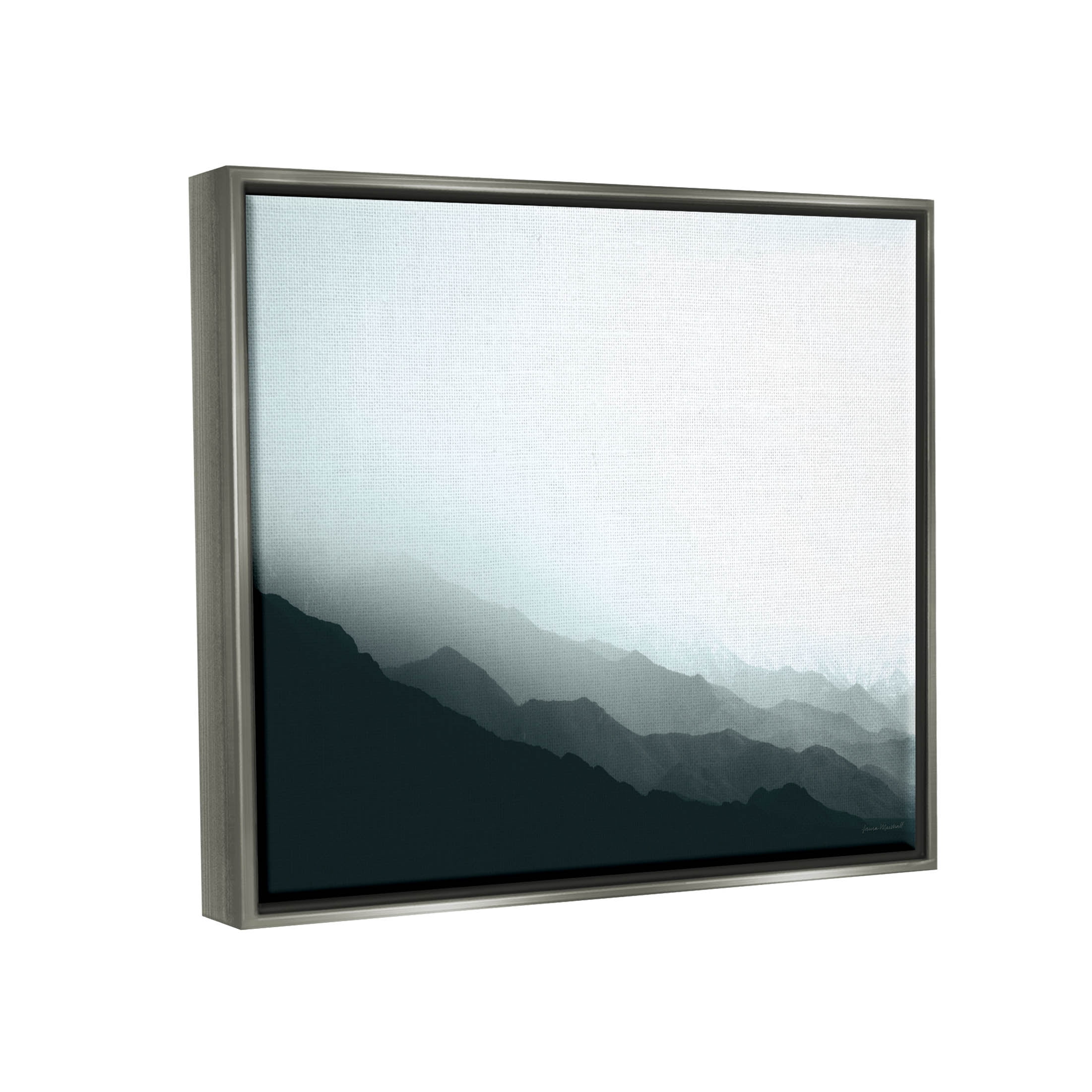 Stupell Industries Misty Mountain Range Slopes Landscape Photograph Luster Gray Floating Framed Canvas Print Wall Art, Design by Laura Marshall