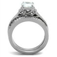 thumbnail image 3 of Luxe Jewelry Designs 2-Piece Women's Stainless Steel Wedding Ring Set with Cubic Zirconia, Size 7, 3 of 4