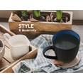 thumbnail image 4 of MIAMIO - 6 x 350 ml Stoneware Coffee Mug/Cup Set - Le Papillon Collection (Black-Blue), 4 of 7