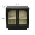 thumbnail image 3 of Storage Cabinet with 2 Glass Doors, Accent Cabinet, Modern Free Standing Cabinet, Sideboard with Adjustable Shelves and Metal Handle for Bedroom, Living Room, Dining Room, Kitchen and Office, Black, 3 of 8