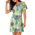 thumbnail image 2 of Easygdp Shell Clam Camisón de manga corta para mujer, informal, estampado, 2 of 6