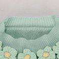 thumbnail image 6 of Lovskoo Sweaters for Women Long Sleeve Winter Pullover Soft Waxy Trendy Beaded Flower Design Knit Sweater Green, 6 of 7