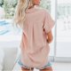 thumbnail image 4 of Gibobby Casual Playera de Manga Corta para Mujer Camiseta suelta informal con cuello en V para mujer, blusa manga corta con estampado(Rosa,M), 4 of 5